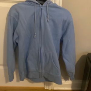 Aritzia Oversized Blue Zip Up Sweatshirt